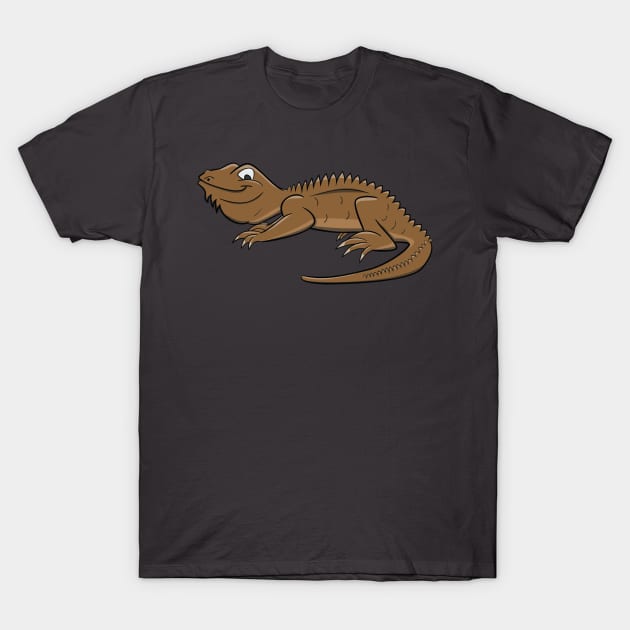 Cartoon Brown Lizard T-Shirt by Dad n Son Designs